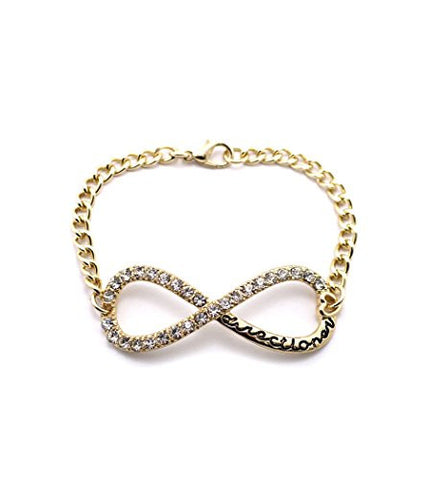 Pave Infinity Sign Link Chain Bracelet