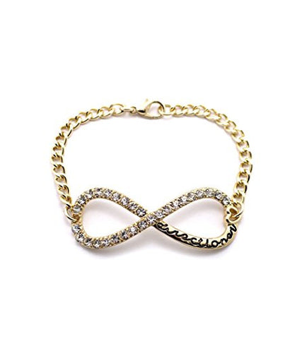 Pave Infinity Sign Link Chain Bracelet