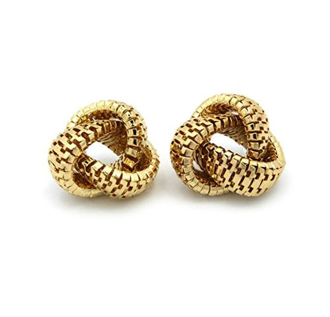 Chain Look Love Knot Earrings in Gold-Tone