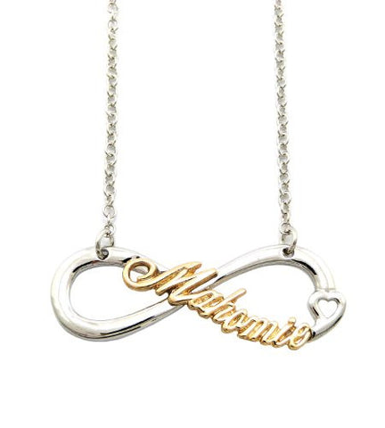 Mahomie Fans 18" Two-Tone Infinity Necklace (Silver/Gold-Tone)