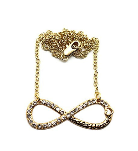 Directioner&reg; Rhinestone Infinity Fan Necklace with 18"Link Chain - Gold-Tone XC254G