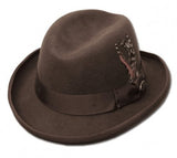Men's Fedora Derby Hat with Feather