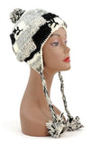 NYfashion101 Nepal Wool Fleeced Hand Knit Ski Trooper Hat w/Bon Bon