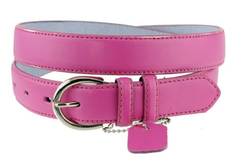 Nyfashion101 Women's Basic Leather Dressy Belt w/ Round Buckle H001-Pink-M
