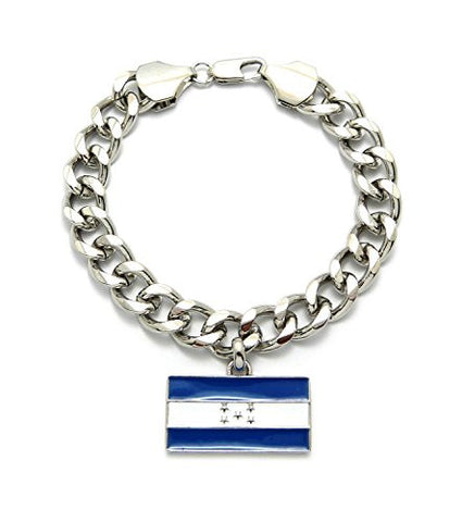 Honduras Flag Pendant Link Bracelet