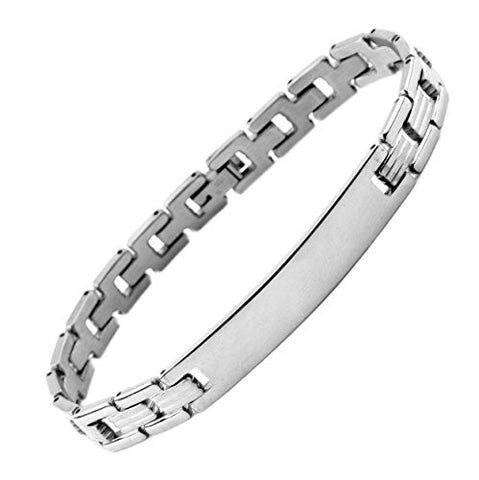 NYfashion101 Men's Fashionable Silver-Tone ID Stainless Steel Bracelet 4015