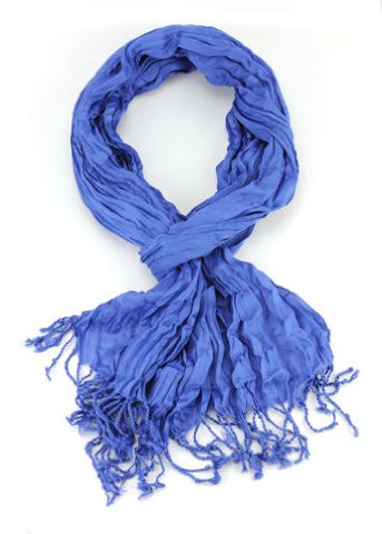 Women's Lightweight Solid Scarf w/ Frayed Ends