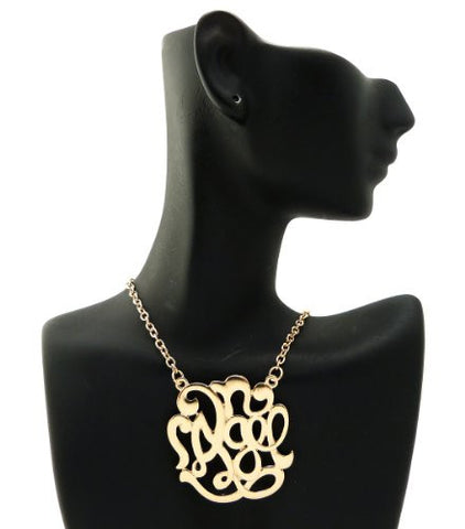 Angel Monogram Pendant Chain Necklace