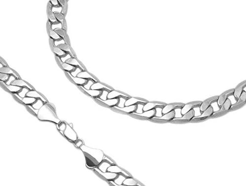 Unisex Flat Cuban Chain Necklace