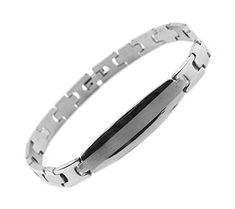 NYfashion101 Men's Fashionable Silver-Tone ID Stainless Steel Bracelet 4013