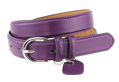 Nyfashion101 Women's Basic Leather Dressy Belt w/ Round Buckle H001-Purple-XXL