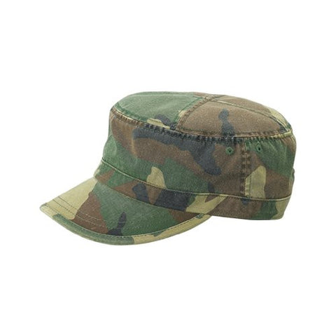 Enzyme Washed Camouflage Cade Military Cap