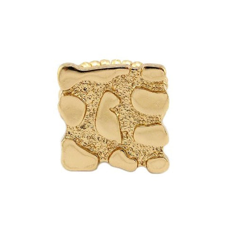 Square Nugget Style Stretch Ring in Gold-Tone