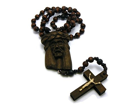 Jesus Face & Crucifix Cross Necklace