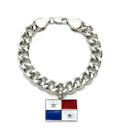 Panama Flag Pendant Link Bracelet