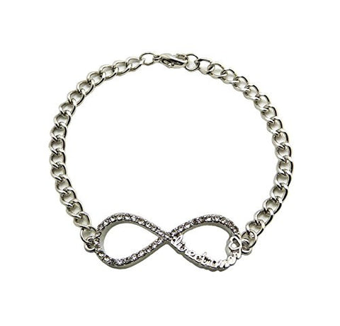 Directioner&reg; Rhinestone Infinity Loop Metal Chain Bracelet in Silver-Tone