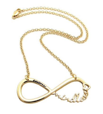 Gold Tone Team Mindless Infinity Sign 3mm 18" Link Chain Necklace XC439G