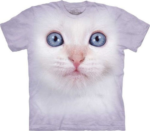 White Kitten Face The Mountain Tee Shirt Child S-XL Adult M-XXX Size: Child XL