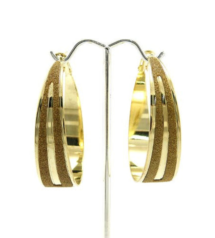 Shimmer Stripe 1.85" Hoop Earrings in Gold-Tone