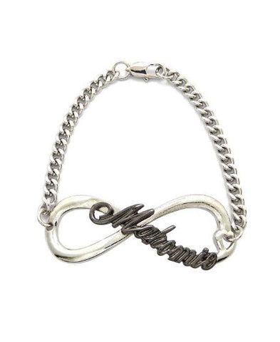 Mahomie (TM) Silver/Hematite Tone Infinity Sign Fan Link Chain Bracelet XB402RHE