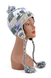 NYfashion101 Nepal Wool Fleeced Hand Knit Ski Trooper Hat w/Bon Bon