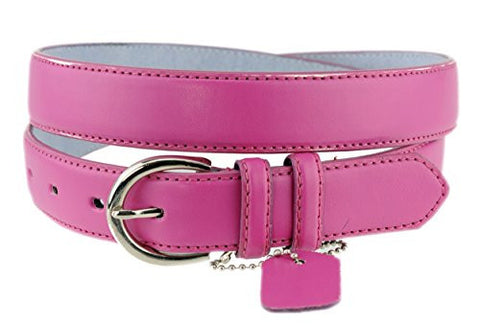 Nyfashion101 Women's Basic Leather Dressy Belt w/ Round Buckle H001-Pink-XXL