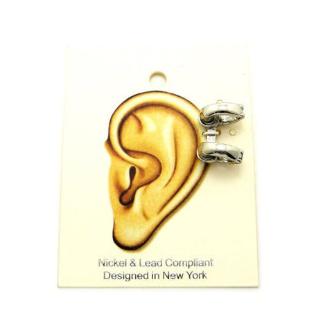 Solid 2 Ring Magnetic Ear Cuff in Silver-Tone