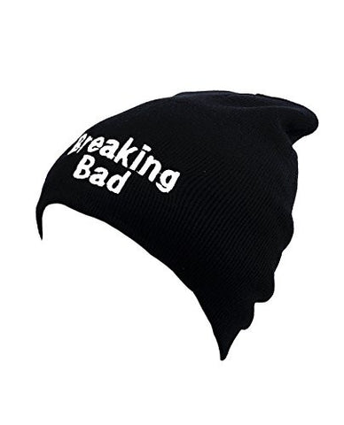 Breaking Bad Patched Logo Unisex Black Slouch Warm Knit Long Beanie Hat