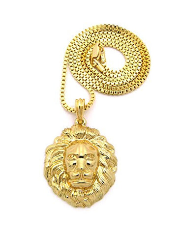 3D Lion Head Mini Pendant Necklace