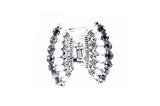 Womens Rhinestone Metal Claw Hair Clip Antique Silver IMC2043