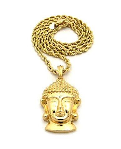 Buddhist Buddha Micro Pendant Rope Chain Necklace