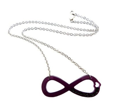 Directioner&reg; Semi-Seethru Purple Infinity Necklace in Silver-Tone XC330RPU