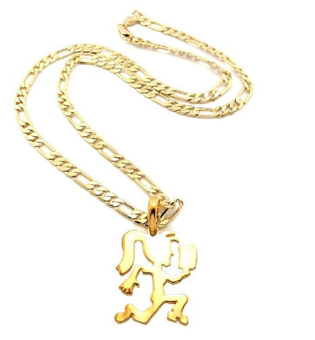 Mini Hatchetgirl Pendant 24" Figaro Chain Necklace in Polished Gold-Tone XOP56G