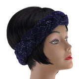 Women's Warm Winter Knitted Breaded Headband w/ Silver Accents HB17160