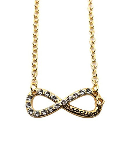 Directioner&reg; Fans Mini Rhinestone Infinity Necklace in Gold-Tone XC271G
