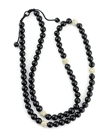 Bead Chain Necklace with Rhinestone Balls