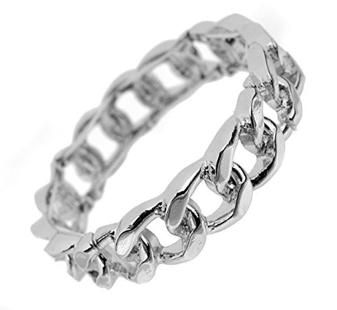 Chic Chain Look Stretch Bracelet in Silver-Tone