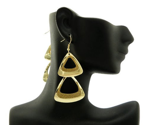 Shimmer Triangle Drop Earrings in Gold-Tone