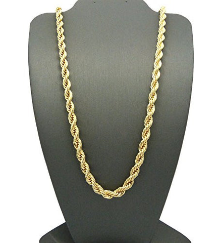 Rappers' 6mm 30" Rope Chain Single Piece in Gold-Tone