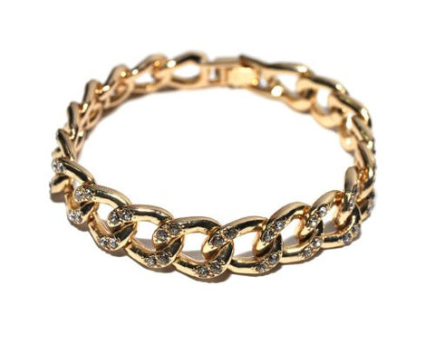 Rhinestone Stud Chain Bracelet