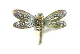 Top Quality Womens Rhinestone Medium Dragon Fly Metal Claw Hair Clip Antique Silver 6 Colors