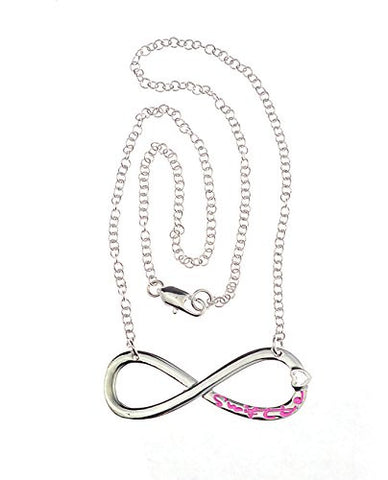 Swiftie Silver/Pink Tone 3mm 18" Link Chain Infinity Necklace XC428RPK