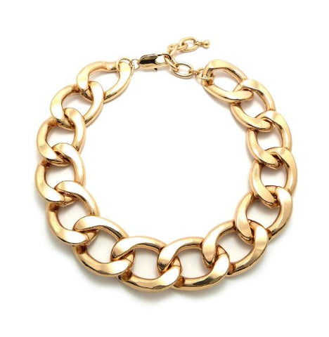 Jumbo Size 30mm 18" Lightweight Aluminum Link Chain Fashion Necklace in Gold-Tone