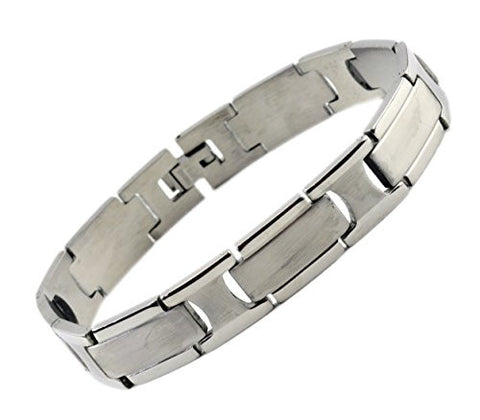 NYfashion101 Fashionable Rectangular Silver-Tone Stainless Steel Bracelet 4012