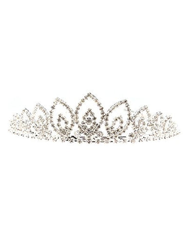 NYfashion101 Rhinestone Studded Leaf Designed Crown Tiara NHTY1607SCLY