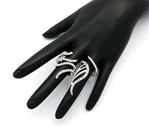 Bypass Rhinestone Coil Ring Set