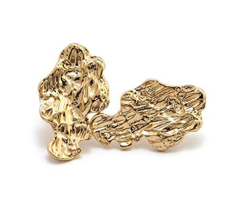 Special Nugget Design Stud Earrings in Gold-Tone
