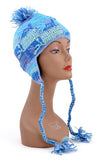 NYfashion101 Nepal Wool Fleeced Hand Knit Ski Trooper Hat w/Bon Bon