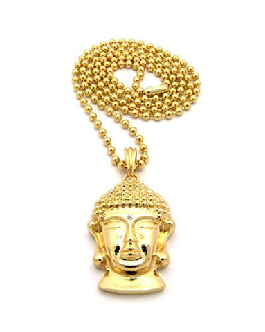 Buddhist Buddha Micro Pendant Ball Chain Necklace