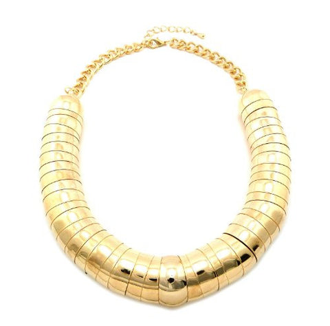 Very Thick Gold Color 23mm 18" Rounded Up Slinky Chain Necklace CN1002GD